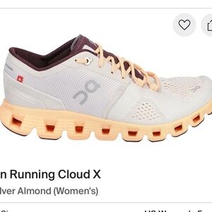 ON Cloud X Running Sneaker Shoes Silver Almond Sz Women’s 6
